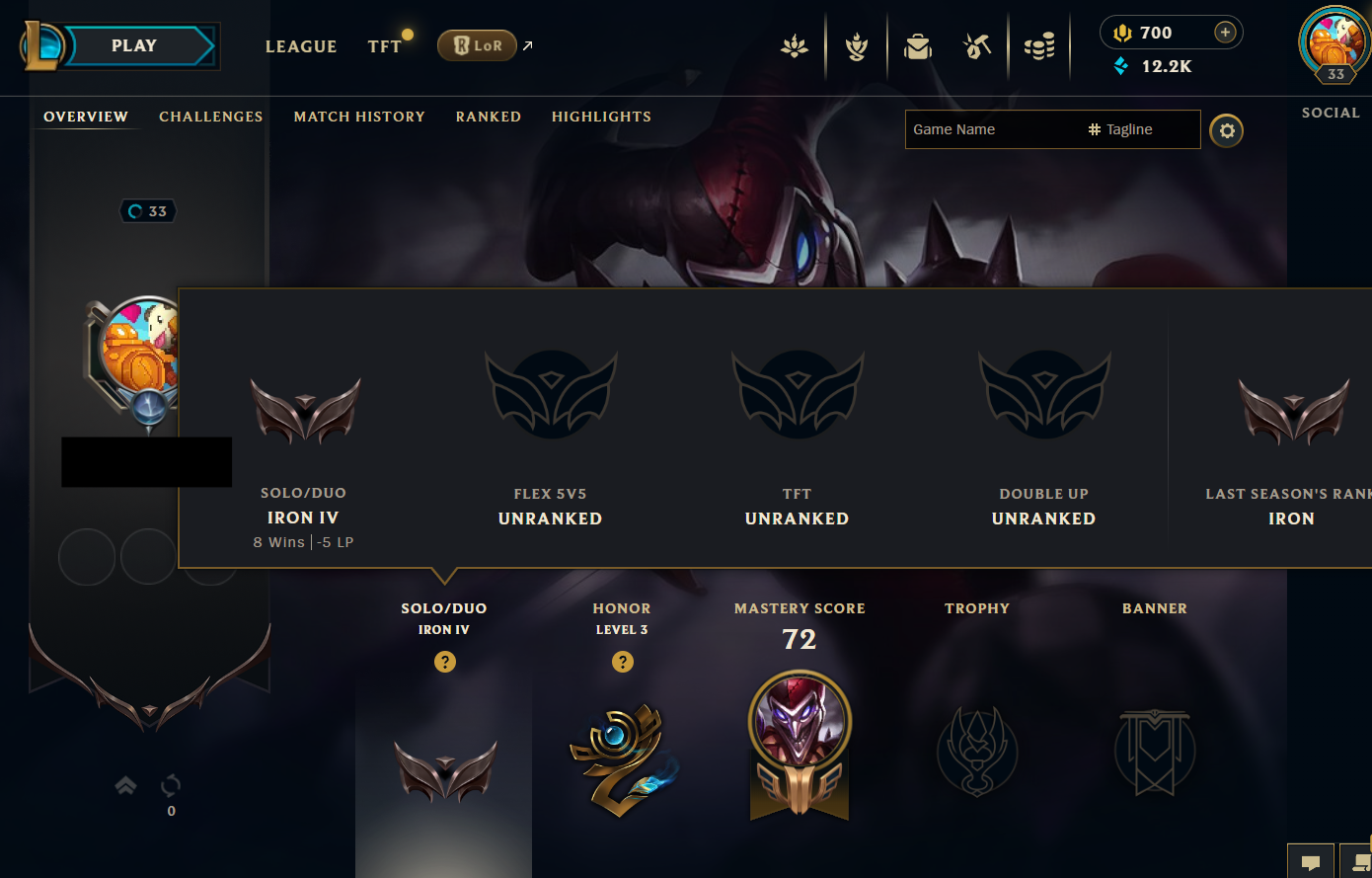 EUW S15 Iron 4, DOOMED MMR - SUB 30% WINRATE