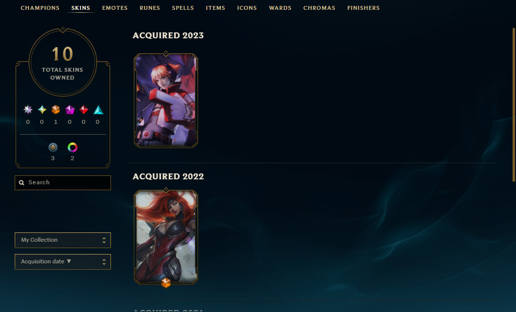 EUW Season 11 Diamond - 10 Skins - Level 69